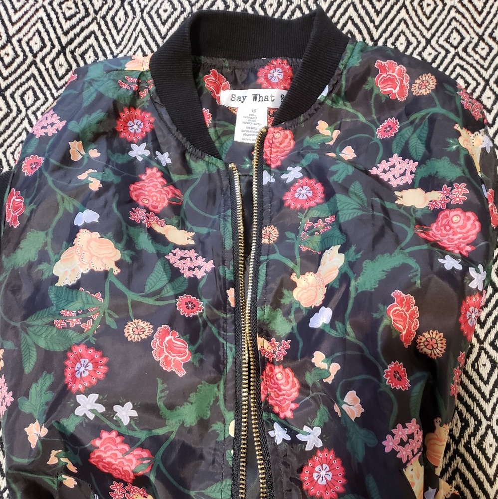Floral silk jacket
